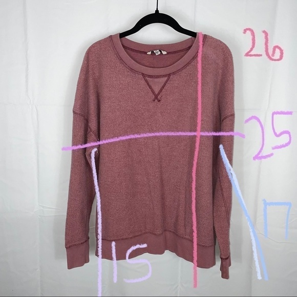 American Eagle Sweater Pullover Fleece Inside our Plush Crewneck Long Sleeve Top - Picture 6 of 7